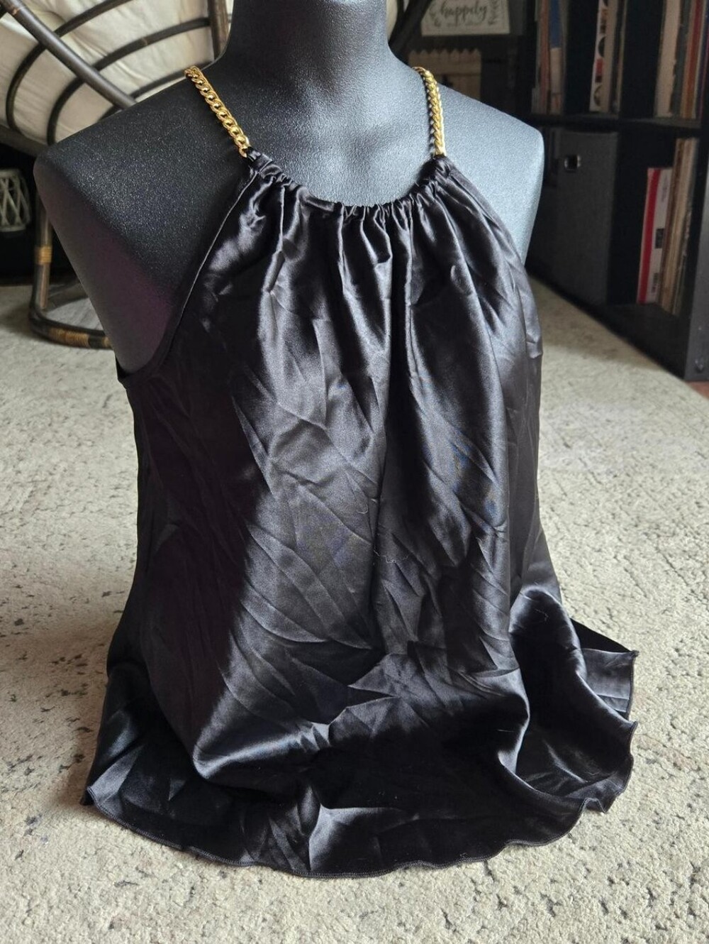 Y2k Satin Tank With Chain Straps